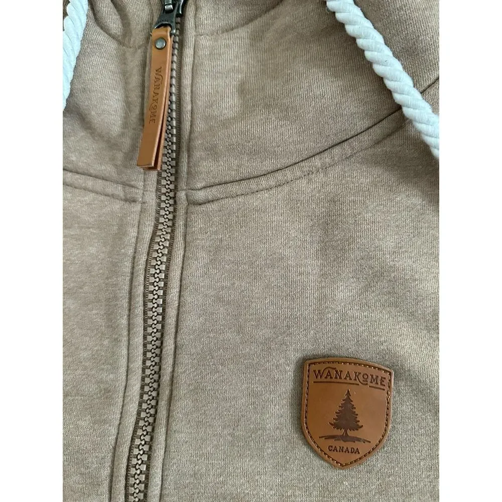 Naketano Women's Full-Zip Hoodie Sweatshirt Walk On The Wild Side M Brown - Picture 7 of 12